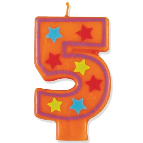 Number 5 Star Birthday Candle - 3.5