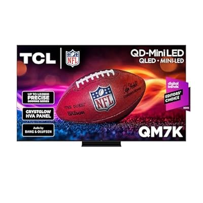 TCL 65 Inch Class QM7K Series | Mini LED QLED 4K HDR | 65QM7K, 2025 Model | 120HZ-144HZ Anti Reflective Screen Smart Google TV Dolby Atmos Onkyo Audio | Voice Remote Alexa Gaming Streaming Television