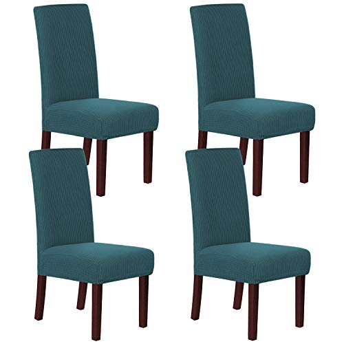 H.VERSAILTEX Chair Covers for Dining Room Parsons Chair Slipcover Stretch Chair Covers Chair Protectors Covers Dining Chair Covers Set of 4, Deep Teal