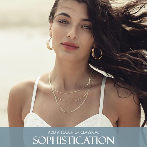 KISPER Italian 18K Gold Over 925 Sterling Silver Diamond Cut 1.75MM, 2.5mm Curb Cuban Link Chain Necklace - for Men & Women with Lobster Clasp - Made in Italy4