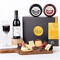 THE CONTENTS This Cheese, Wine and Chocolate Gift Set Includes - 1 x 200g Black Bob Extra Mature Cheddar, 1 x 200g Reserva Caramelised Onion and Rioja Cheddar, 1 x 187ml Tierra Del Rey Red Wine and 1 x 35g Colombian 47% Dark Chocolate Bar from Cheshi...