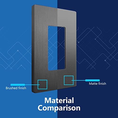 Image of LIDER Decorator Switch Cover, Screwless Wall Plate, Mid-Size 1-Gang 4.88 inch x 3.11 inch, LSWP-31M-BSG, UL Listed, Thermoplastic, Brushed Space Gray, 1-Pack