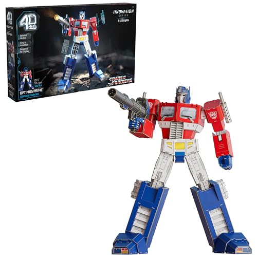 4D Build, Transformers Optimus Prime 3D Model Kit with LED Lights, Transformers Collectibles & Desk Décor, Building Toys, 321 Pieces, 3D Puzzles, Gift Ideas for Ages 12 & Up.