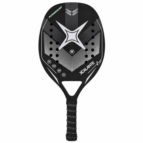 Raquete Para Beach Tennis 3K Carbono Profissional Kit Completo com Capa Protetora Overgrip e Munhequeira (Powersurf)