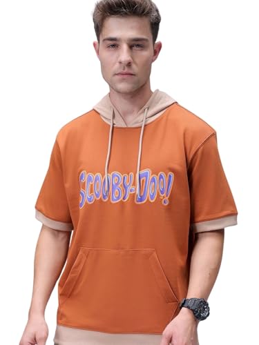 Sweat à capuche marron coupe ample style overhead avec poche kangourou pour homme