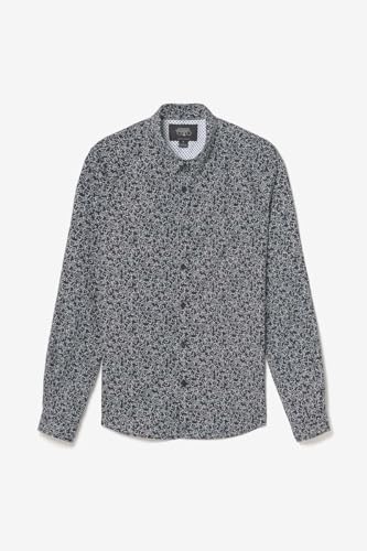 Le Temps des Cerises Fibor Hemd mit Blumenmuster, Schwarz und Weiß, blau, M