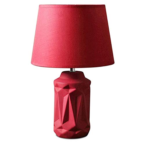 Preisvergleich Produktbild DIAOD Keramik Schlafzimmer Nachttischlampe Einfacher moderner Gewebe-Lampenschirm Warm-Licht-Lampe Button Switch Tischlampe