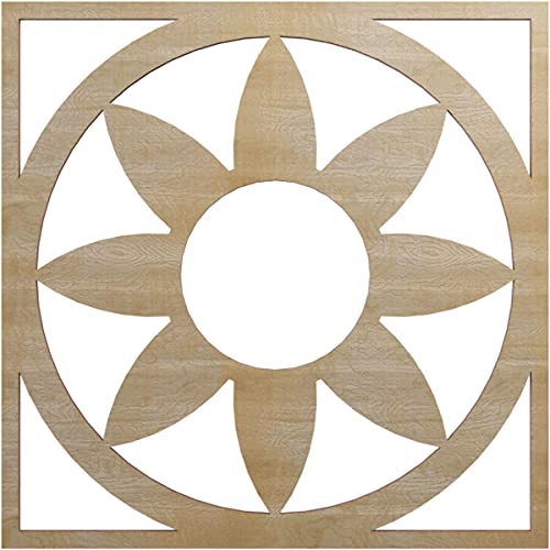 Ekena Millwork 16" OD x 5 1/2" ID x 1/4" T Blume Wood Fretwork Pierced Ceiling Medallion, Hickory