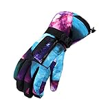 Rmine Ski Handschuhe Winddicht Wasserdicht Thermohandschuhe für Junge Kinder（6-14 Jahre） (XS(5-7 Jahre alt), Sky)