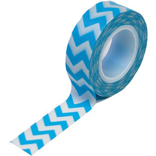 Ruban adhésif bleu à chevrons pour décorer sans abîmer vos murs et supports en carton