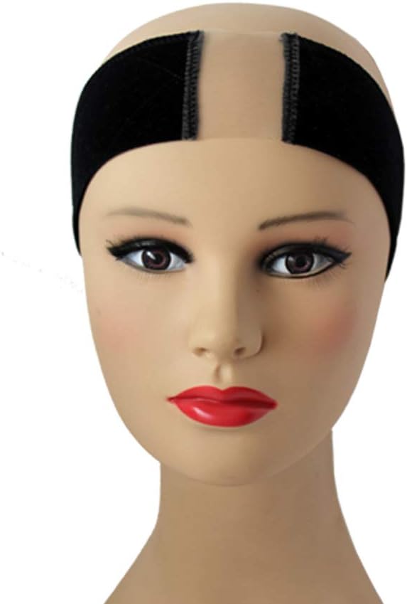 CNRO Elastic Wig Grip Lace Wig Grip Velvet Comfort Wig Band, Adjustable Wig Comfort Band with Adjustable Hook and Loop Fastener Non Slip Breathable Thin Head Hair Band to Keep Wig (Black)