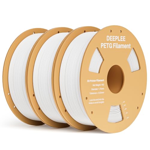 Image of PETG 3D Printer Filament 1.75mm 3KG, Dimensional Accuracy + /- 0.02 mm, High Toughness & Impact Resistance PETG Filament Fits FDM 3D Printers, White