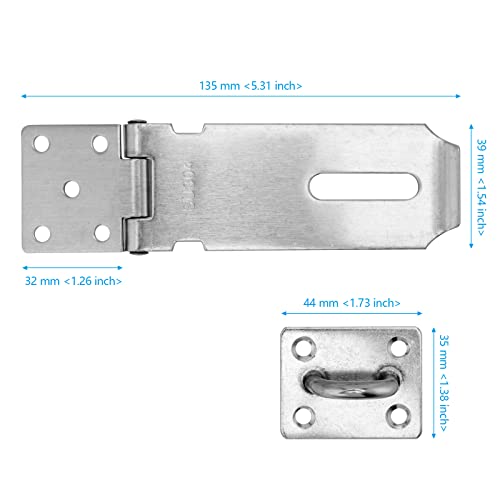 Image of 10 PCS Padlock Hasp Latch, Stainless Steel Padlock Hasp, Heavy Duty Security Hasp with Mounting Screws, Door Locks Hasp Latch for Doors and Cabinets