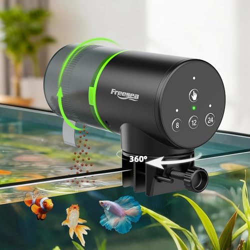 Freesea Automatic Fish Feeder for Aquarium: 3 Timers & One-Touch Easy Setup – 7-14 Day Supply with 200ML Food Dispenser – Worry-Free Vacation Feeding for Betta Turtle Tank