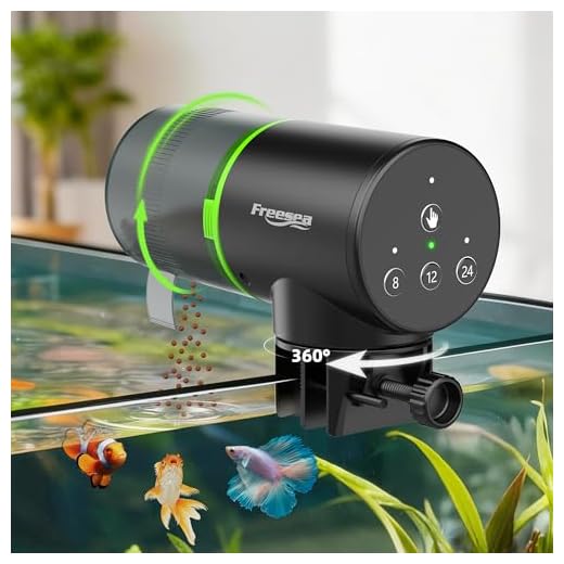 FREESEA Aquarium Automatic Fish Feeder: Vacation Timer Feeder for Fish Tank Electric Adjustable Auto Fish Food Dispenser 0.05 Gal & Two Fixed Methods