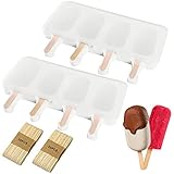 【Moldes para helado】 El molde se puede agregar con jugo, yogur, pudín, batido para hacer deliciosos bocadillos congelados. Puede ser perfecto como molde para helado, molde para pastel, puede hacer más paletas a la vez, ahorrar tiempo. Simplemente disfruta de golosinas mucho más saludables con tu familia y amigos.