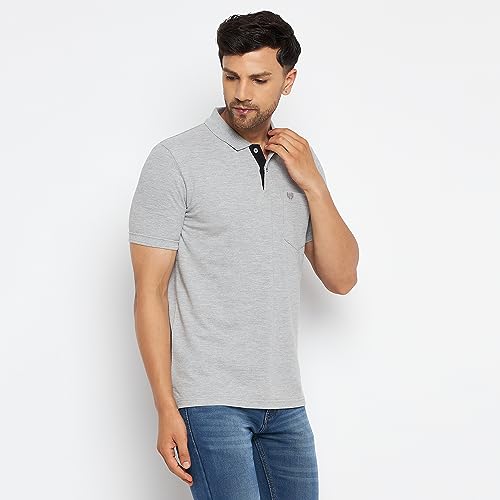 Image of Duke Stardust Men Polo Neck Half Sleeve Cotton T-Shirt (SD55 M.Grey Melange 4XL)