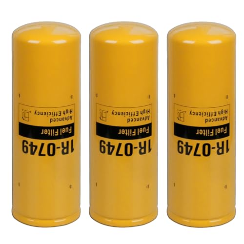 1R-0749 Advanced High Efficiency Fuel Filter Compatible With Caterpillar Engine C-10/12/13/15/16 3408B 3406B 3406E Fuel Filter Elements Kit Replaces LFF5823B LFF2749 308-9679 33674 FF5264(Set of 3)