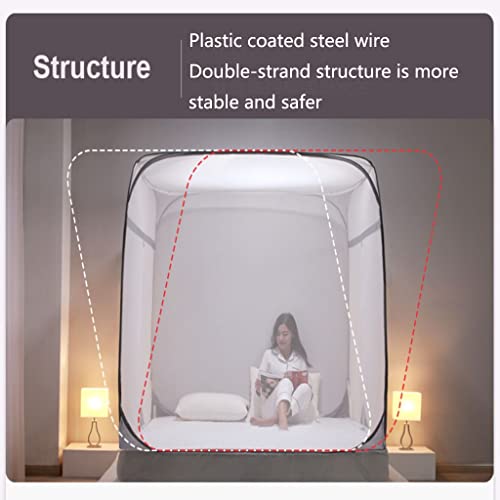 Mosquitera con cremallera contra insectos para dosel de cama de 1,8x2,2 m 8