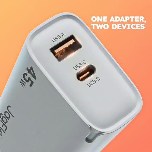 Image of Trueview 45W Fast Charging Power Adapter with Type-C & USB-A Ports | PD 3.0 & QC Support Wall Charger for Smartphones, Tablets & USB-C Devices | White