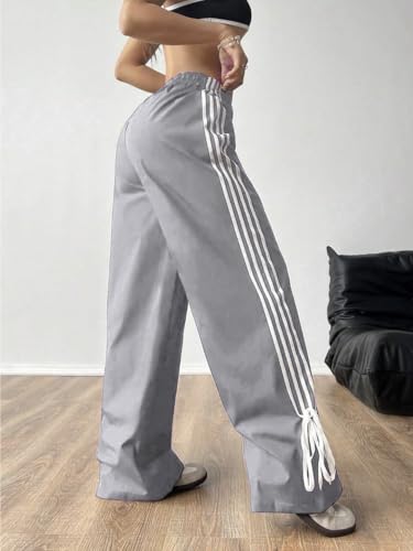 Image of Elasticated Sporty Women Cargo Track Pant with Side Stripes
