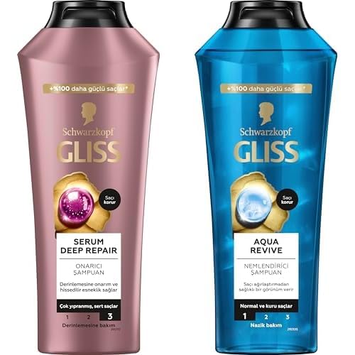 Gliss şampuan seti (Serum Deep Repair ve Aqua Revive, 2 x 400 ml)