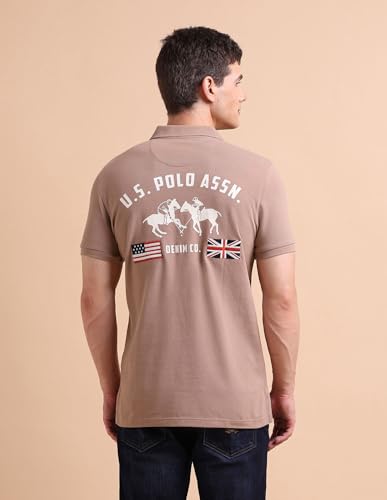 Image of U.S. Polo ASSN. Printed Polo T Shirts for Men - 100% Cotton, Half Sleeves Mens Tshirt