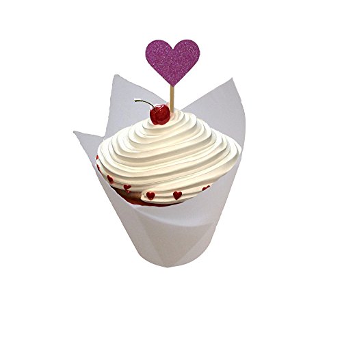 Premium Disposables 200 White Tulip Style Baking Cups Cupcake Liners Wrappers, Oven Safe Parchment Baking Liners. Large Size 2 3/4-4 Inches. #TOP5