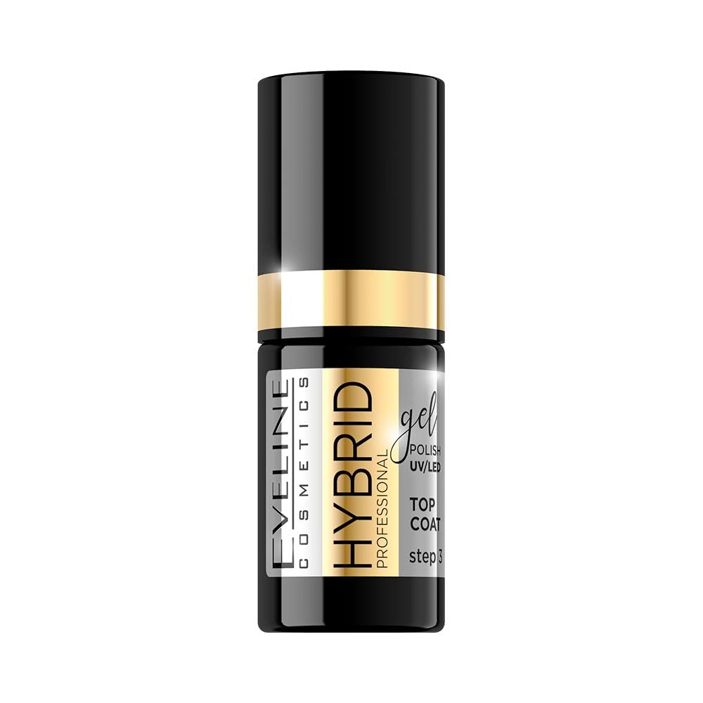 Eveline Cosmetics Hybrid Professional Hybrid Nail Polish Top Coat - Durable, Long-Lasting Glossy Finish for Elegant Nails, 5ml