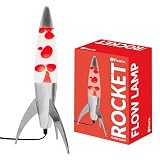 Fisura - 17.7" Liquid Motion Lamp, Red Wax, Decorative Rocket Ambient Light, Bedroom Night Light, Relaxing Retro Desk Magma Lamp for Teens & Adults, Original Gift