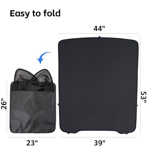 Image of Tesla Model Y Sunshade for Glass Roof 2020-2024,UV Blocking Roof Sunshade Heat Insulation,Foldable Mesh Skylight Shade Easy Install with Storage Bag,Tesla Model Y Accessories