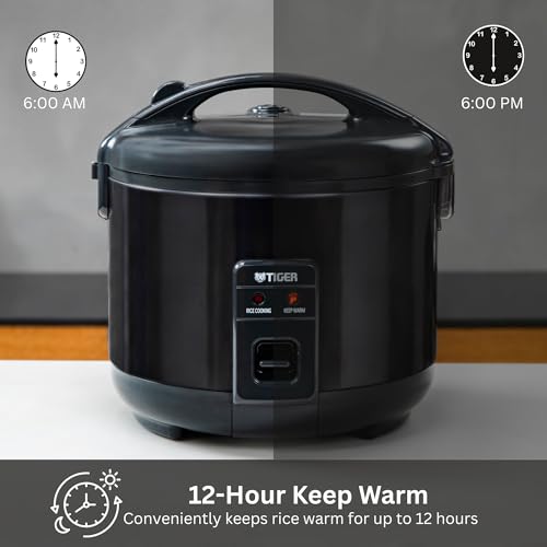 Image of Tiger JNP-S10U-KY 5.5 Cup Capacity Rice Cooker with Non-Stick Inner Pot, Retractable Power Cord, and Keep Warm up to 12 hours, Black