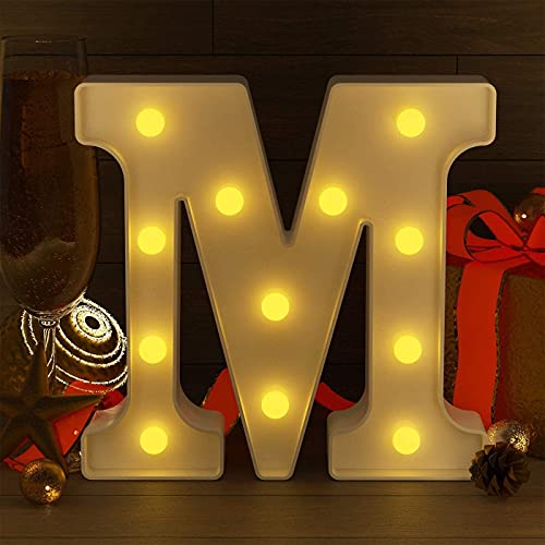 Image of Beeban Marquee M Alphabet Shaped LED Light Lamp for Decoration Decore Walls Hanging Birthday Party Wedding (M)