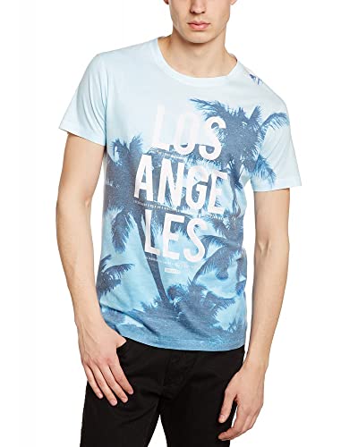 Deeluxe Hacienda - T-Shirt - Uni - Manches Courtes - Homme - Bleu (Blue) - Large (Taille Fabricant: L)