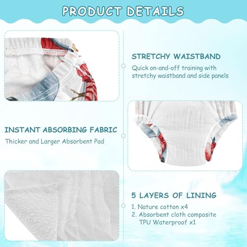 Image of Toddler Potty Training Underwear Cotton Absorbent Soft Baby Girl Boy Potty Training Pant 2t-5t
