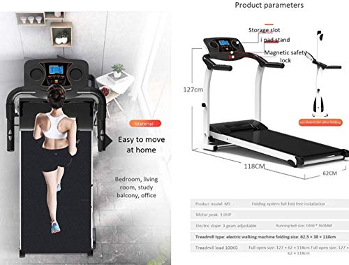 Image of Folding Treadmills Electric Treadmill, Adjustable Slope, Foldable Weight-Loss Fitness Equipment with Led