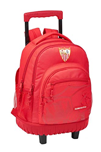 Sevilla FC Mochila Trolley 45cm Compact con Ruedas Corporativa Tiempo Libre y Sportwear