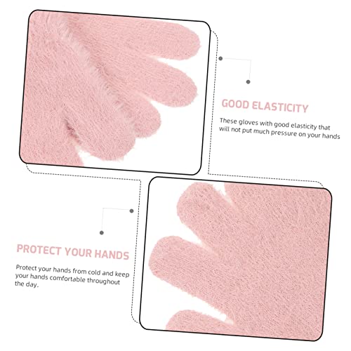 Kids Plush Knitted Gloves Warm Wool Lined Winter Mittens for Boys and Girls Cozy Thermal Cold Weather Accessories2