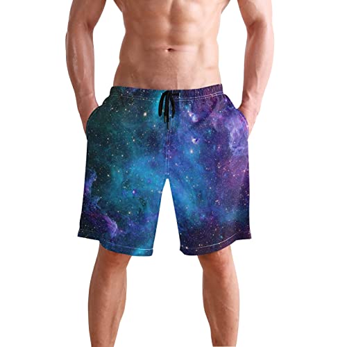 Galaxy Stars Men's Swim Trunks Beach Shorts Quick Dry Swim Board shorts With Pockets XL2