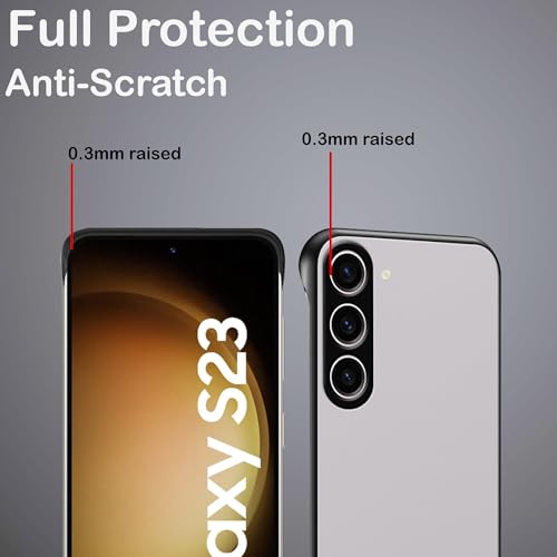 Image of amazon basics Samsung Galaxy S23 Back Cover Case | Stylish Frameless Matte Hard Skin | Soft TPU Shock Proof Bumper Back Cover for Samsung Galaxy S23 (Black)