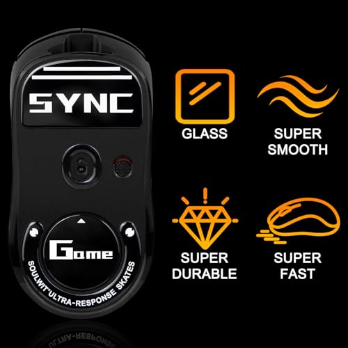 Image of SOULWIT Glass Mouse Skates for Logitech G PRO X Superlight (Gen 1.0) Wireless Gaming Mouse (Do Not Fit GPro X Superlight 2 /2C /2DEX /2SE) - Black
