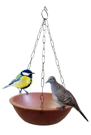 Potterywalaz Terracotta Bird Feeder/Handcrafted Natural Clay Bird Feeding/Bird Feeder Hanging for Balcony Décor, Indoor & Outdoor, Garden Decoration(Round Shape)(Pack of 1) (B0CSXGD52S) Amazon Price History, Amazon Price Tracker