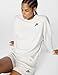 Nike Women's Sportswear Club Fleece Loose Crew-Neck Sweatshirt, Birch Heather/Black, Large