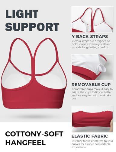 Image of Buauty Sports Bra for Women, Y Back Bralette, Light Support Workout Backless Bra with Removable Pads for Gym Yoga Pilates