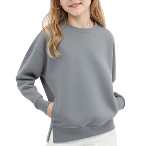 Cute Sweatshirts For Teen Girls Long Sleeve Hoodies Kids Casual Oversized Crewneck Loose Fit Pullover with Pockets
