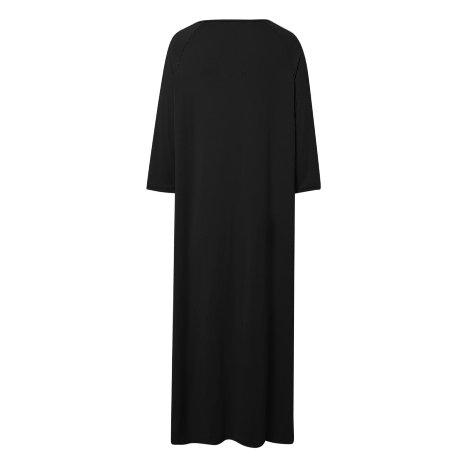 Umstandspyjama Damen Robe Stillpyjama Bequem Morgenmantel 3/4 Ärmel Umstands Nachthemd Hausmantel mit Taschen und Reißverschluss Locker Loungewear Bademantel Weicher Hausanzug