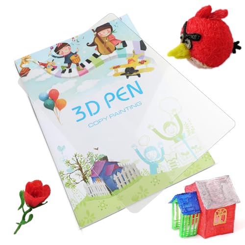 Dupoem-Zeichenbuch mit 3D-Stift, 340 Wiederverwendbare, Farbenfrohe Motive, mit Transparenter Zeichenfläche, Ideal für Kinderzeichnungen, als Lerngeschenk und für Bastelarbeiten