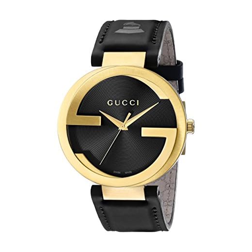 Gucci YA133208 - Reloj de Cuarzo Unisex, con Correa de Cuero, Color Negro
