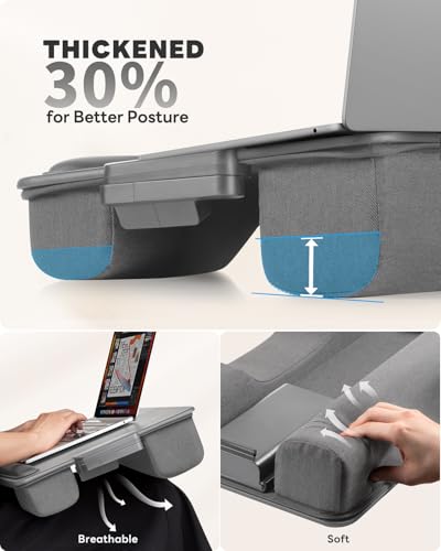 Image of SAIJI Lap Desk with Cushion, Computer Laptop Stand, Lap Laptop Table