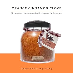 A cheerful giverorange cinnamon clove 34oz papa scented candle jar with lid keepers of the light 155 hours of burn time gift for women orange  urban country home decor